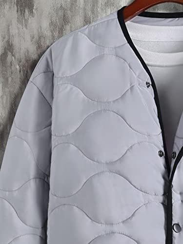 Мъжки якета, Стеганое палто с контрастиращи вискозни, 1 бр. (Цвят: сив, Размер: XX-Large)