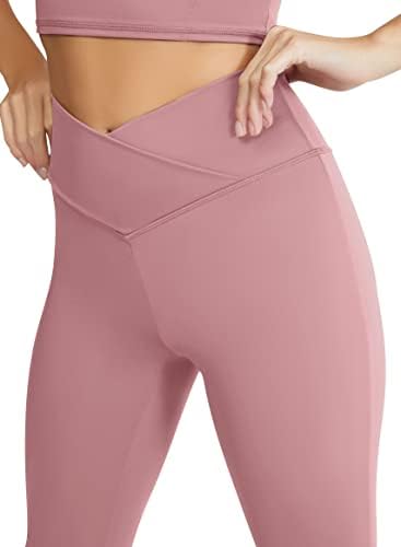 Дамски Разкроена панталони за йога CHANAN - Разкроена Гамаши за тренировки за жени - Разкроена панталони-Клеш с V-образно
