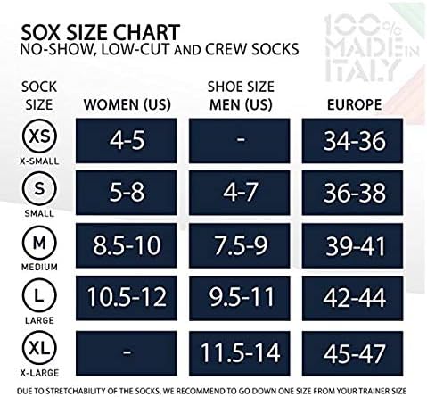 Sox Italy Компресия Чорапи Silver Drystat Crew в 2 опаковки, Черни, X-Large