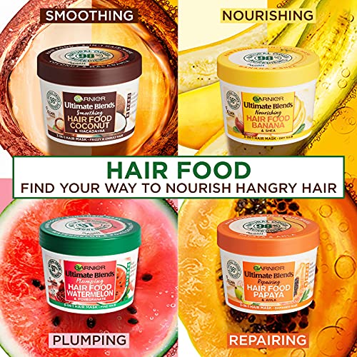 Garnier Ultimate Съчетава в себе си хранителни вещества за косата, кокосово масло, маска за грижа за къдрава коса 3 в