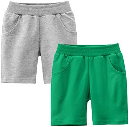 Летни Плетени шорти Azalquat за малки Момчета с джоб, 2/3/4 Опаковки, Меки Детски шорти за отдих