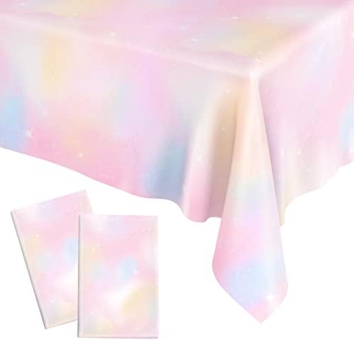 Пастелно Преливащи се цветове Покривки за Светещи украси за рожден Ден, за Еднократна употреба Пластмасови Водоустойчив