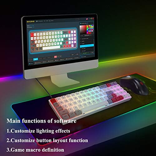 Жичен механична клавиатура YUNZII SK71 с възможност за гореща замяна 71 комбинации с RGB подсветка, оптичен превключвател,