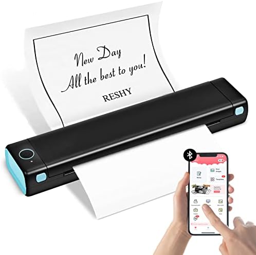 Преносими принтери RESHY Безжични за пътуване - M08F Bluetooth Термален Мобилен принтер без мастило, поддържа 8,5 X 11