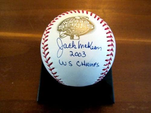 Джак Маккеон 2003 световен Шампион във Флорида Марлинс световен Шампион 2003 серии Щайнер Сладко Бейзболни топки с автографи