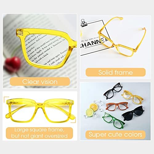 Квадратни очила за четене Eyekepper за жени с Голям Рамки за четене - Жълто +2.00