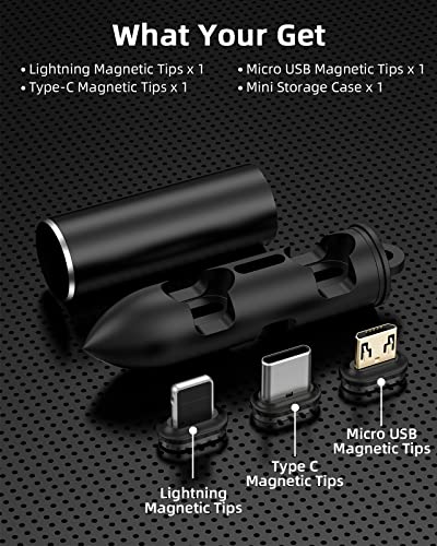 YKZ 7-Контактни Магнитни Накрайници 3 бр. В опаковка, Магнитна Съединителната Корона с Топчета За съхранение на USB C