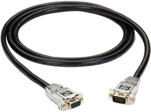Сериен удлинительный кабел - от DB-9 (F) преди DB-9 (M) - 10 метра - Блокирани - Черен