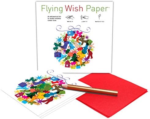 Разход на набор от хартия с летящи пожелания, Празничен Балон + Рубинено-червени, Мини-комплекти, Напиши го, светлина, виж, как тя лети, 2 мини-комплекта - 5 x 5 всеки