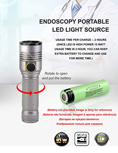Преносим твърд УНГ-източник на светлина ESC Medicams Endoscopy Cold LED с мощност 10 W, която се презарежда чрез USB