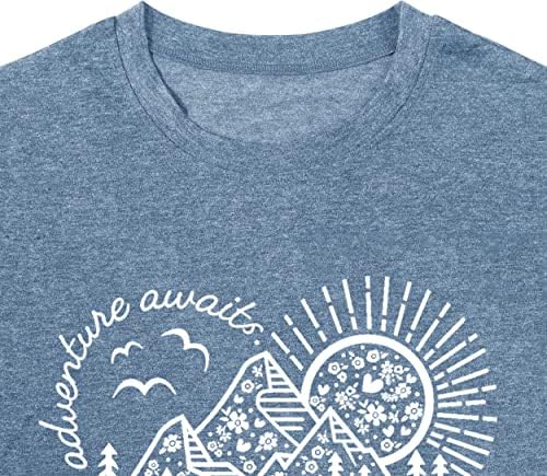 Жените Чака Приключение На Открито, Графична Тениска С Принтом Добро Сърце, Походи Сред Природата, Риза За Пътуване,