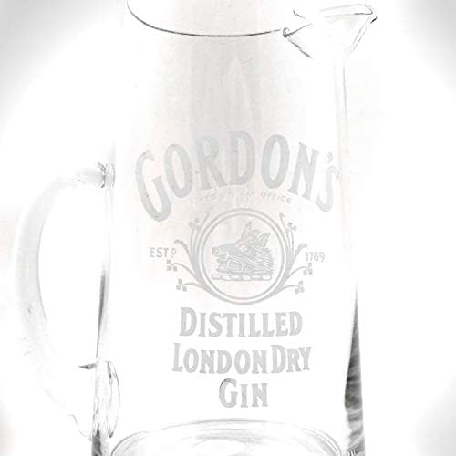 РЕДКИ-Ретро Стъклена кана за сух джин T Gordon's London с Уникална дръжка
