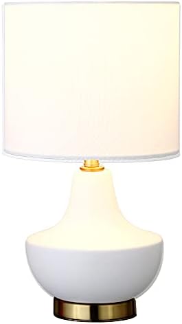 Мини лампа Calvin височина 13.5 инча с филтър абажуром Матово бял цвят