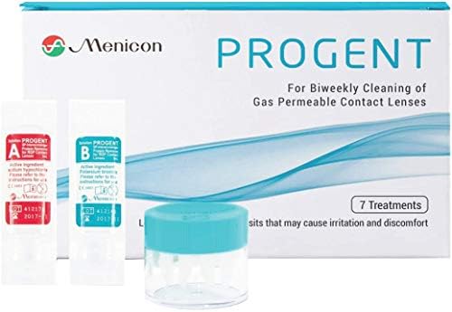 Препарат за почистване на контактни лещи с газопроницаемостью Menicon Progent 7 Веднъж на две седмици и устройство за