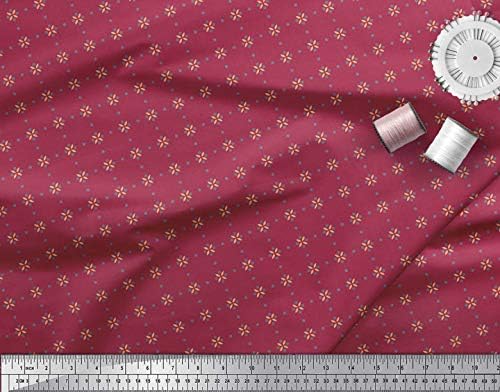Памучен трикотажная плат Soimoi в грах с фин цветен принтом, шевна плат с ширина 58 см