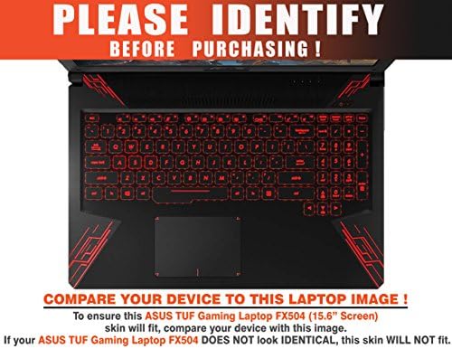 decalrus - Защитен Стикер за лаптоп Asus TUF Gaming Laptop FX504 (екран 15,6 ) Лаптоп Оранжево Калъф, изработени от въглеродни