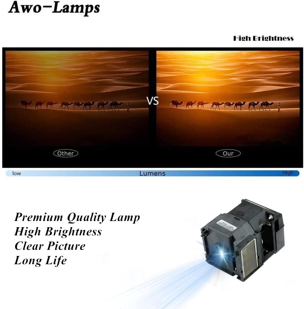 Работа на смени крушка AWO с кутия, съвместима с SP-LAMP-009 за INFOCUS X1/X1A/LPX1/LPX1 EDUCATOR/LPX1A/LS4800/ScreenPlay