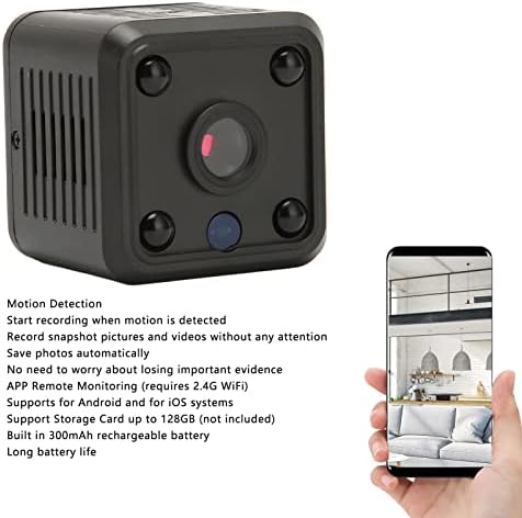 Безжична Камера за Сигурност ASHATA, Безжична Мини Камера, HD 1080P Детекция на Движение, Нощно Виждане, WiFi, Камера
