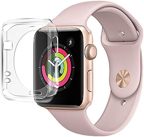 PTTECH за Apple Watch 38 мм, Калъф, iWatch Тънък Мек калъф-Броня от TPU, Прозрачен устойчив на удари Защитен Калъф, Замяна