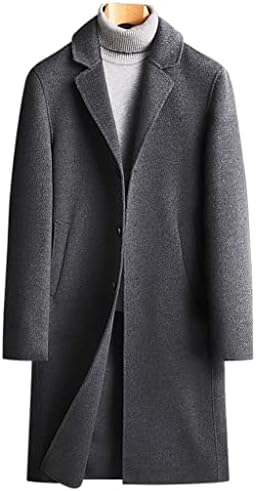 WPYYI Handgefertigter Doppelseitiger Tweedmantel Aus Wolle Für Männer in Knielanger Tweedjacke Tweed Trenchcoat (Color