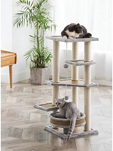 MOOLO Cat Trees Рамка За Катерене Котки, Кратко Плюшен Плат сезал cat Tree Tower износоустойчиви и Устойчива на Надраскване