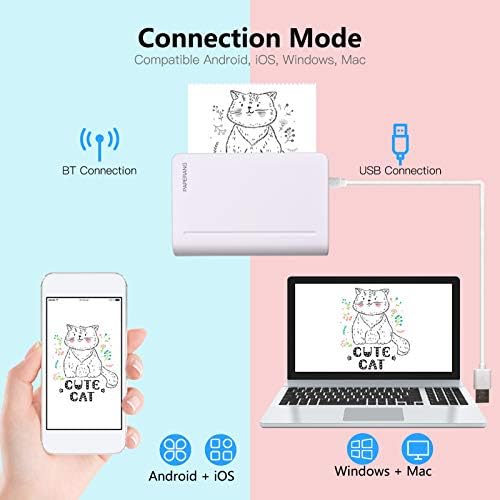 PAPERANG C1 112 мм Джобен фото принтер Преносим БТ Термопринтер Мобилен Принтер 300 dpi за Снимка на Изображението Разписка