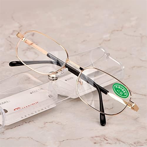 Очила за четене в метална рамка 2022 за мъже и жени, Квадратни очила за четене със защитата от напрежение в очите, за