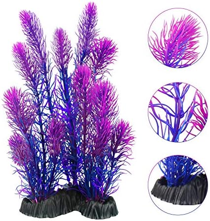 Изкуствени растения аквариум MyLifeUNIT, пластмасови растения аквариум за декорация на аквариум, опаковка от по 7 броя