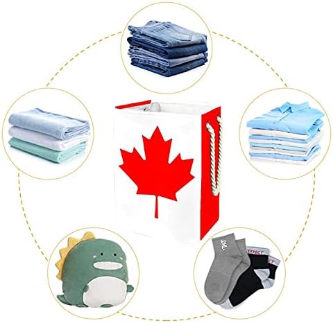 Inhomer Флаг на Канада, Кленови Листа, Голяма Кошница за дрехи, Водоустойчив Сгъваема Кошница за Дрехи, Органайзер за