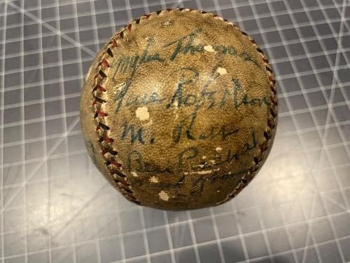 Шампион от Световните серии 1928 г. Екипът на Янкис Подписа бейзболен Трохи Рут Лу Гериг Jsa - Бейзболни топки с автографи