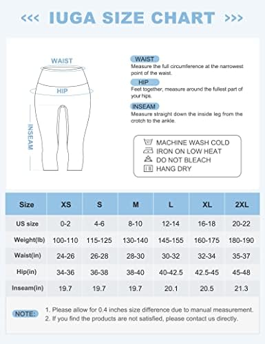 Дамски Гамаши-капри IUGA с Джобове, Панталони за Йога с Висока Талия, Спортни Гамаши-Капри с Джобове за Бягане