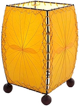 Мини-Квадрат Настолна лампа Eangee Home Design с Оранжеви абажуром от истински листа Alibangbang Дължина от 6 см x ширина