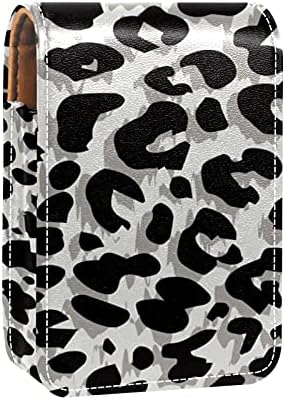 Нещо Червило С Огледало Абстрактен Леопард Текстура Гланц За Устни Червило Кутия За Съхранение На Притежателя На Преносим