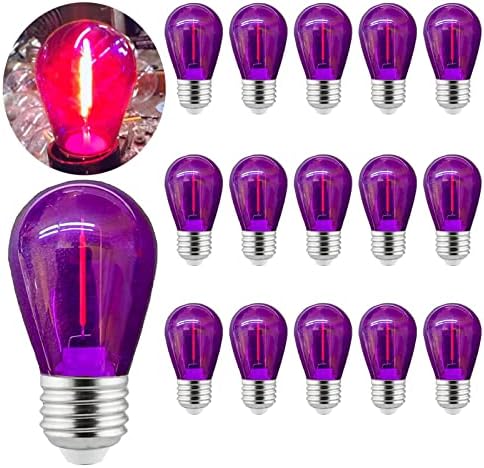 S14 Червени Преносими led Крушки 1 W Purple Led Венец Лилава Пластмаса Небьющаяся Водоустойчива Декоративна Реколта лампа