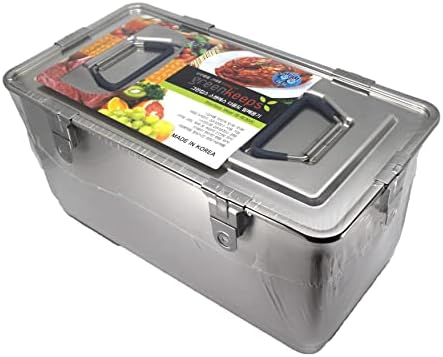 Greenkeeps Запечатан контейнер за съхранение на продукти от неръждаема стомана с капак (13,0 л (440 грама))