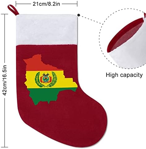 Флаг Карта Боливия Червени Коледни Празници Чорапи Дом Декорации за Коледната Елха Окачени Чорапи за Камината