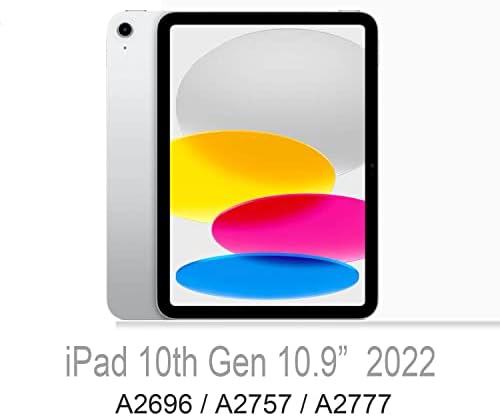 Калъф за iPad на 10-то поколение с диагонал 10,9 инча, Тънък и лек Трислоен калъф за iPad 10,9, Прозрачна делото с държач