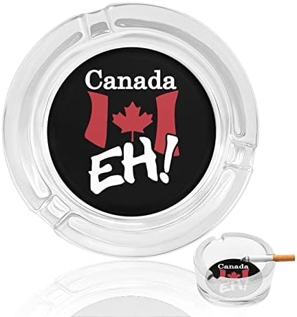 Канадски флаг, С Красив Дизайн Пепелници от Дебело Стъкло Класически Кръгъл Мундщук за Цигари Офис Украса Начало на Работния