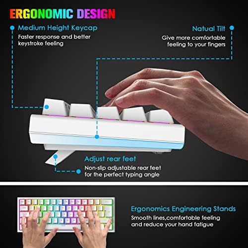 Комбинирана детска клавиатура, мишка и подложка за мишка 60% в Комплекта на кабелната RGB осветление 3 в 1 с механична
