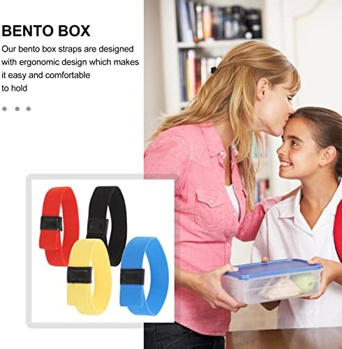 INOOMP 4шт Контейнер за Обяд Ластични Колани Къмпинг Bento Box на Лентата Цветни Заключване Колани