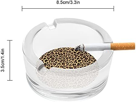 Кафяв Леопард Кристален Пепелник За Цигари И Пури Притежателя Стъклен Пепелник Кръгъл Калъф За Вътрешен И Външен Декор
