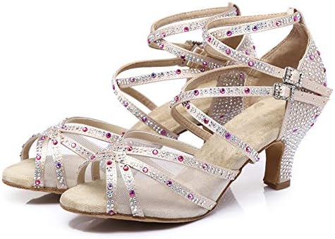 RUYBOZRY/Дамски Обувки За Латинските Танци, Кристали, Бални Обувки за Салса и Бачаты, Сватбени Обувки за Танци, Модел