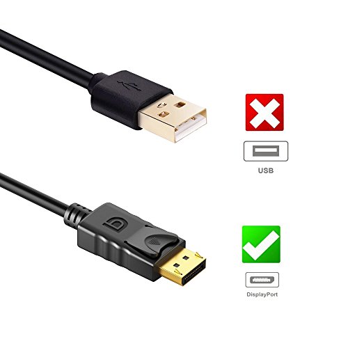 Кабел Anbear DisplayPort-HDMI 4k, HDMI-displayport 6 фута 4K UHD 3840x2160 при честота 30 Hz