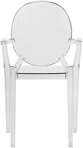 Модерен акрилен стол LeisureMod Carroll, прозрачен, комплект от 2