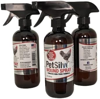 PetSilver Пакет Спрей за рани от кокошка и Петел и Капки за промиване на ушите, с хелатированным сребро, 8 грама