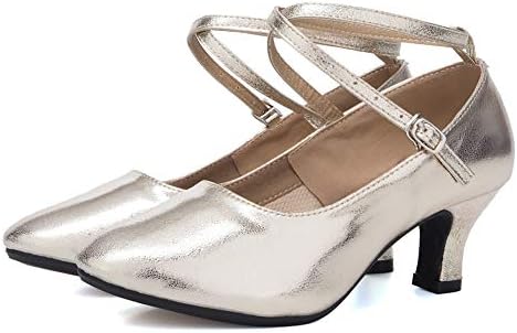 QQLONG/ Кожени обувки за латино танци балната зала със затворени пръсти, дамски обувки-лодка за танго, DYZPHRD (Цвят: