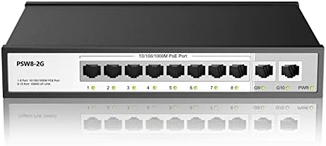 8-портов Полногигабитный мрежов комутатор PoE + Ethernet, 2 Гигабитными възходящи пристанища с Капацитет до 30 Вата На