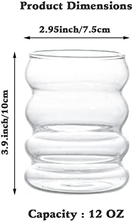 Креативни Стъклени Чаши INSETLAN, Прекрасна Реколта Чаши за пиене, 4 комплекта, 12 унции, Развлекателна с Трапезария