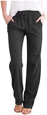 Meymia плътен директен бельо, панталони талия и дълги дамски ежедневни еластичен шнур памучни панталони