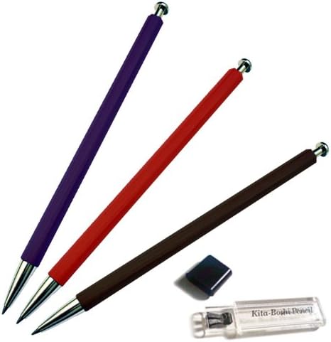 Механичен молив Kitaboshi 2,0 мм, Корпус цвят индиго, С Грифельной острилка ви, № 1 Б, Черно грифель, 1ea (ОТП-680IST)
